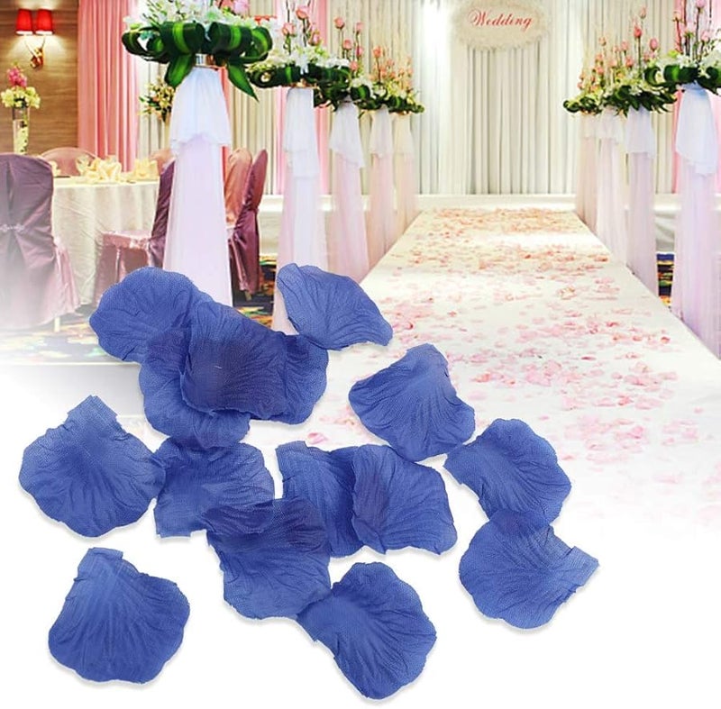Dark Blue Silk Rose Petals 1000pcs Realistic Durable Wedding Party Home Decor Photography Props - Image 2